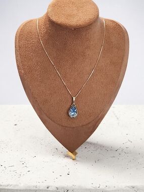 Nwt Noa Zuman Delicate Blue Teardrop Pendant Necklace - Women's Jewelry